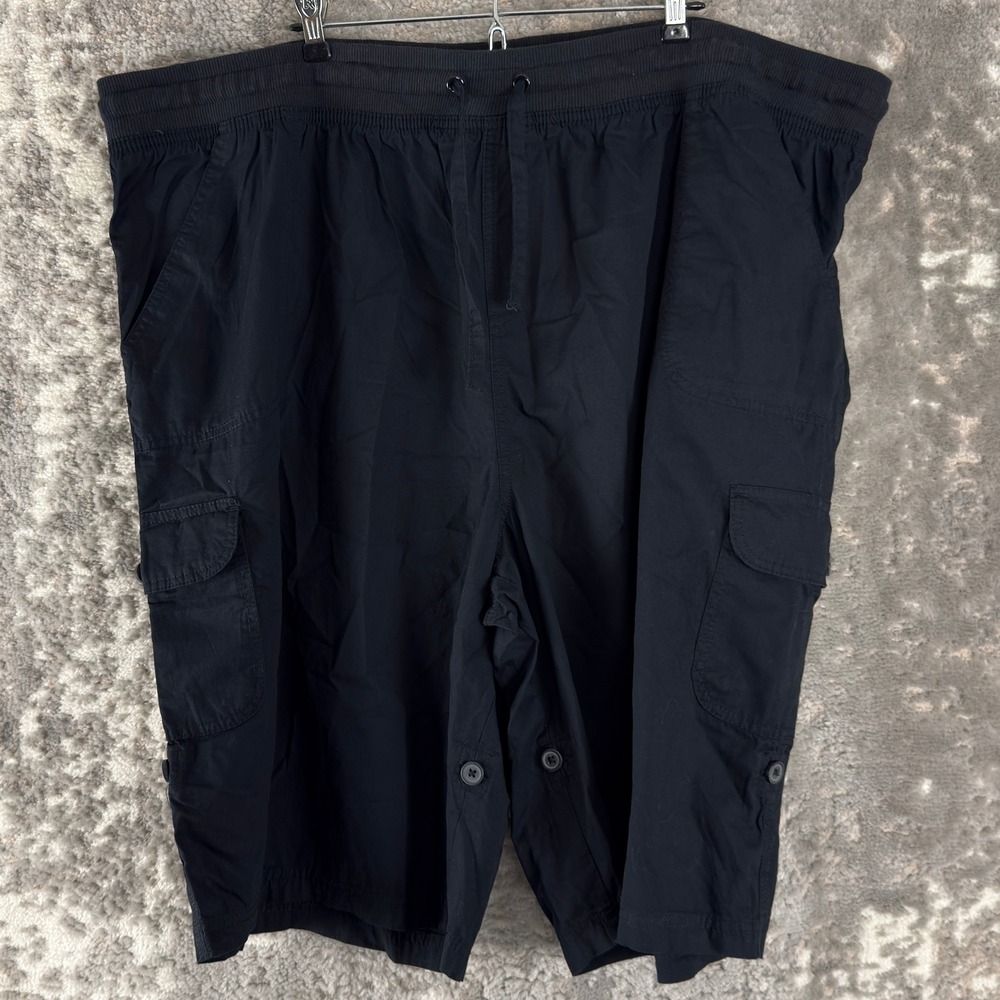 Woman Within Plus Size 28W Cargo Casual Shorts Black Short Sleeve Women